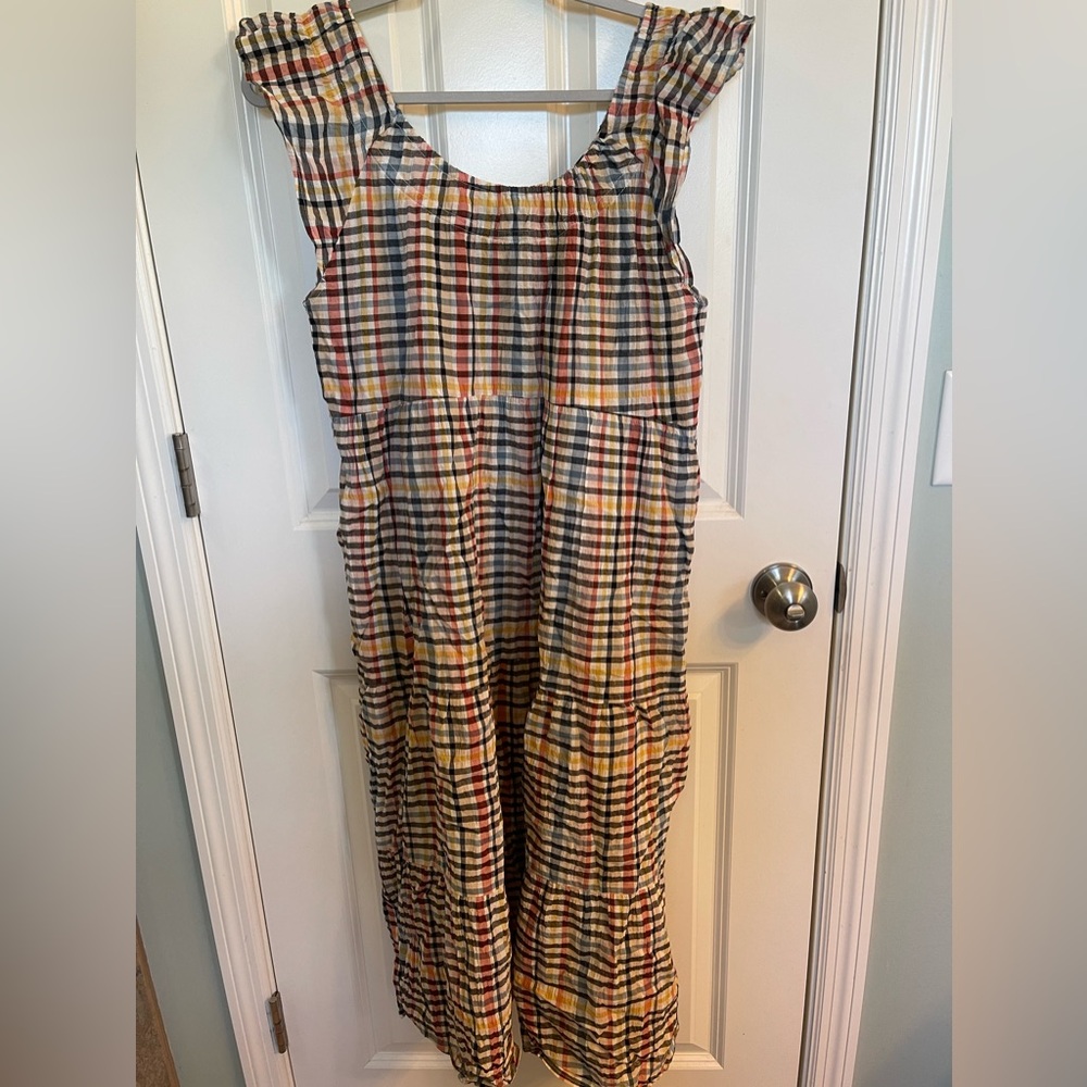 LOFT Multicolor gingham dress